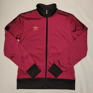 Umbro Woman's Zip Up Track Jacket Sleeve Logo Black Red  Size S